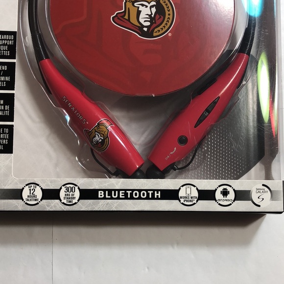 NHL Ottawa Senators Wireless Stereo Headset Neckband Built-in Microphone - Picture 4 of 8